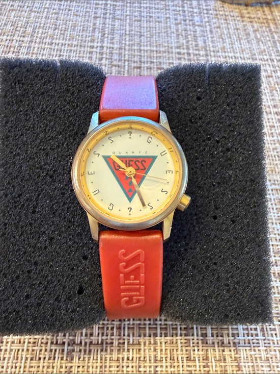 Guess Accessories - Vintage GUESS Red Strap Watch with Red Triangle Dial